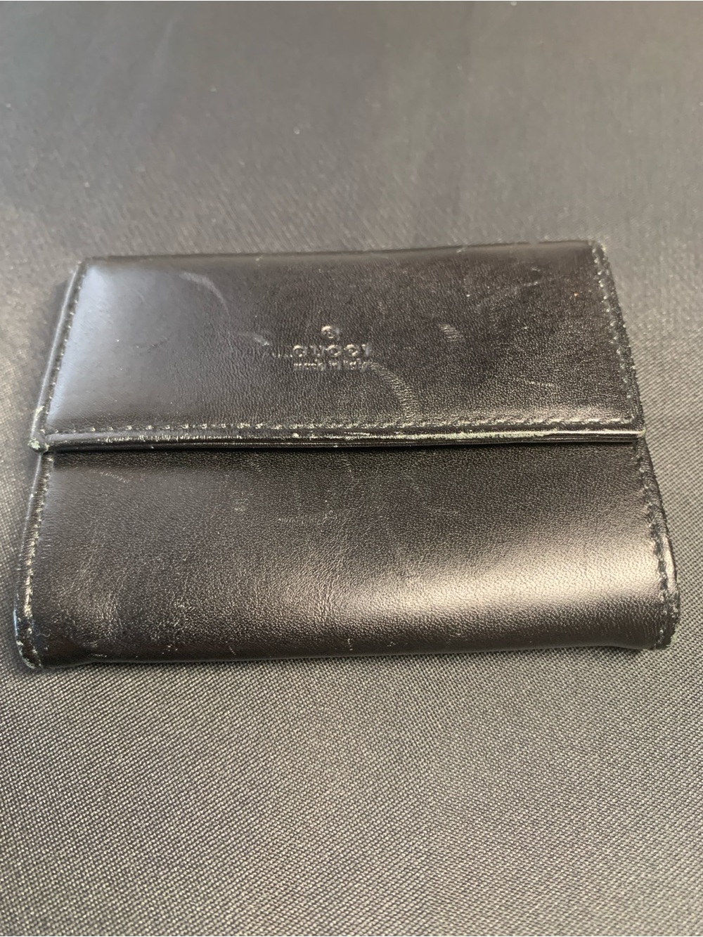 Vintage Gucci Black Smooth Leather Coin Purse